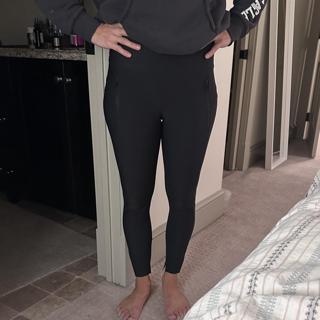 Athleta Black Multi Zipper Leggings Womens Size - Depop