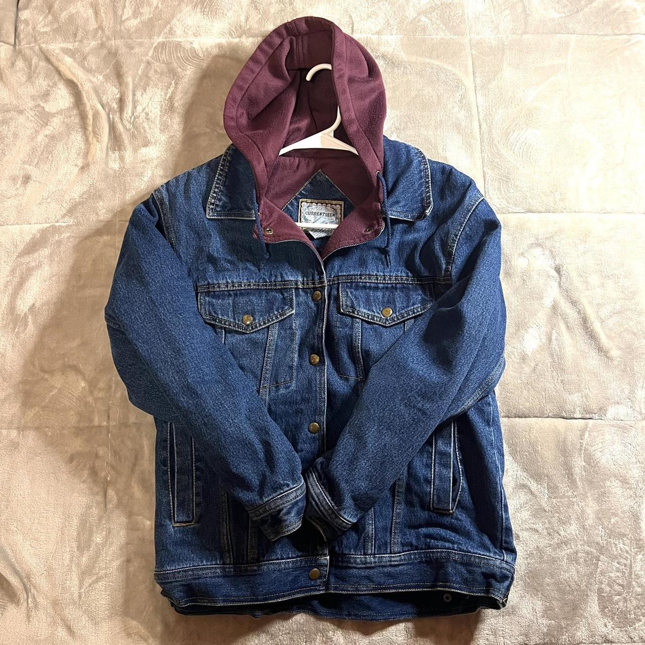 Current Seen Women's Burgundy and Blue Jacket (2)
