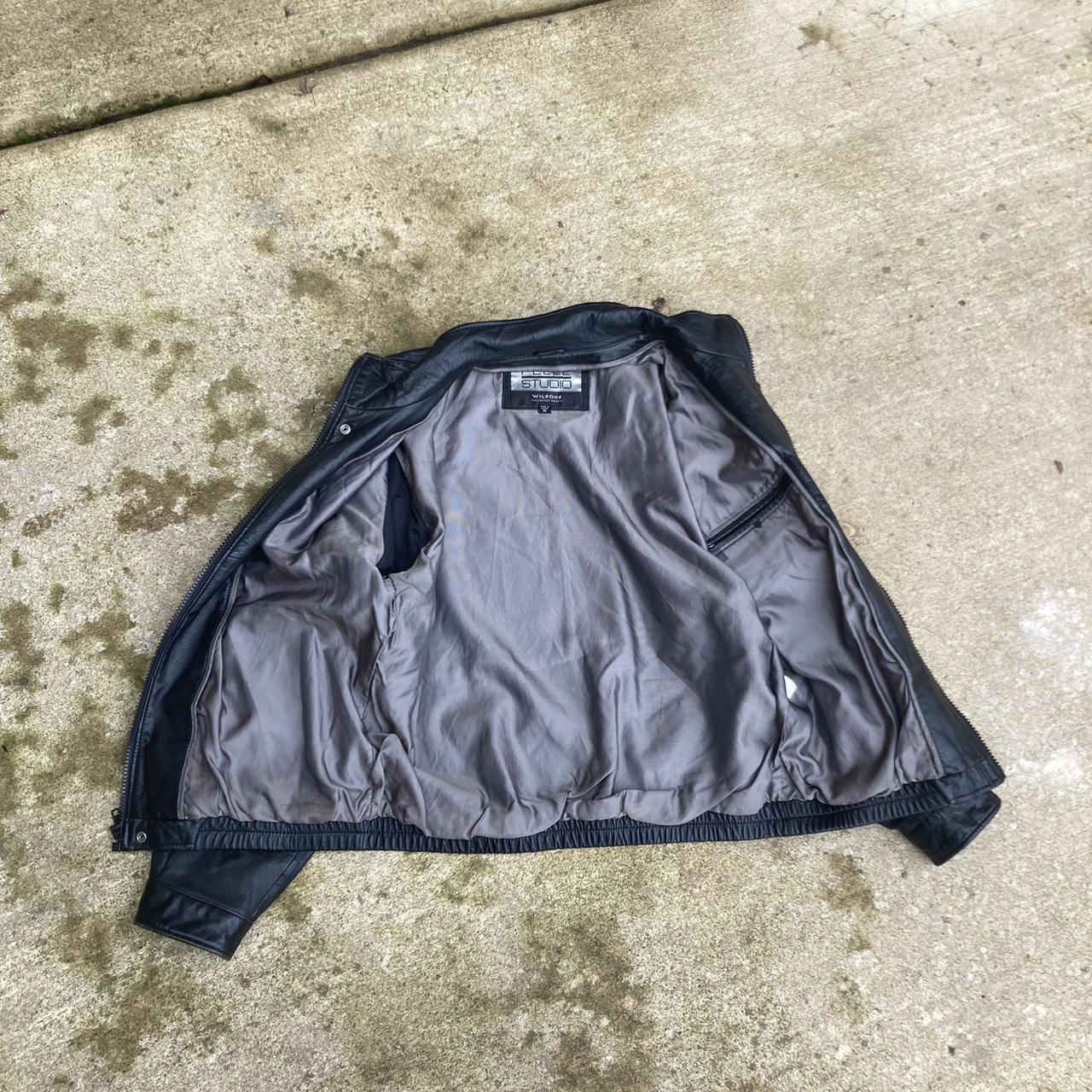 Pelle studios leather jacket Good conditionc, some... - Depop
