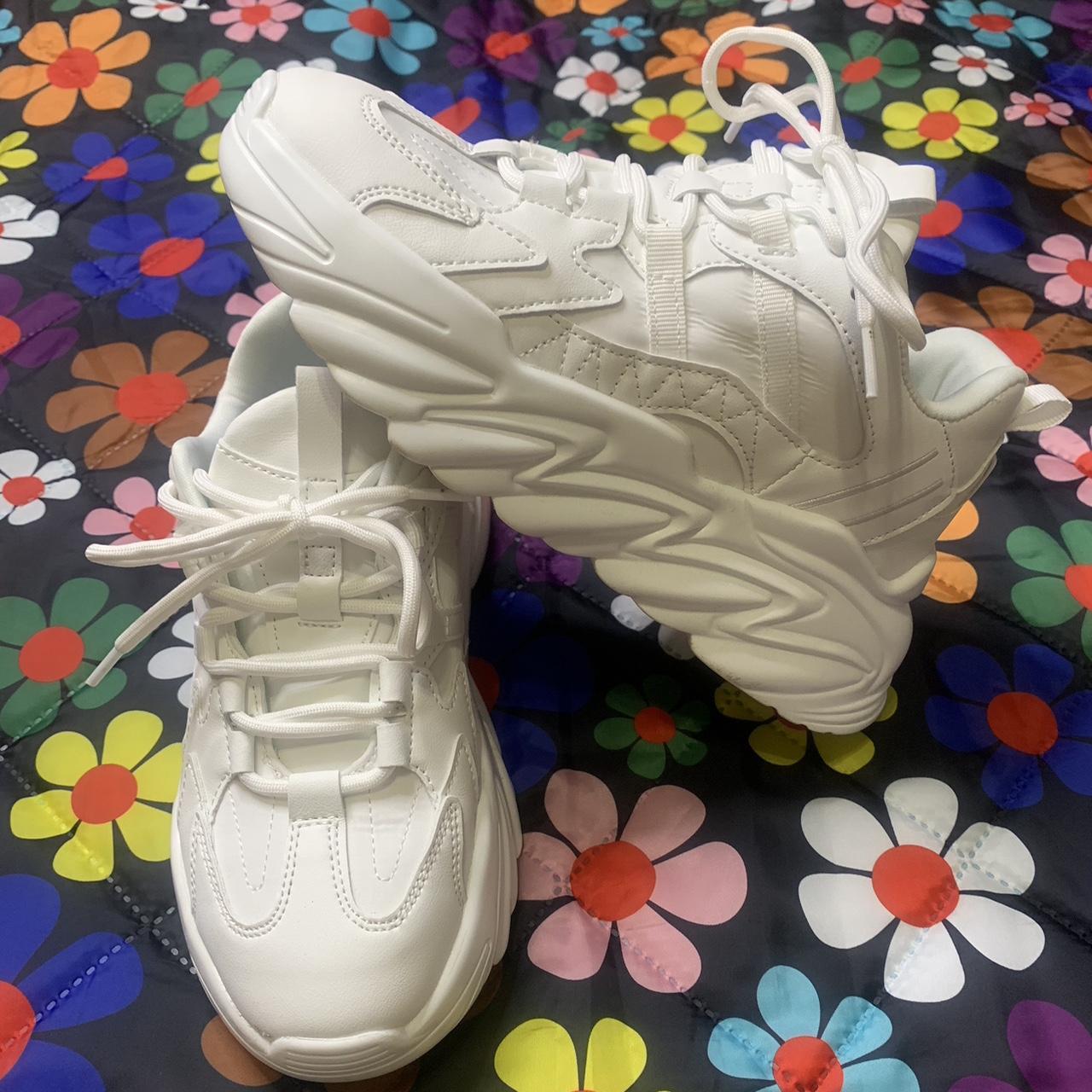 Madden Girl size 6.5 platform chunky white... - Depop