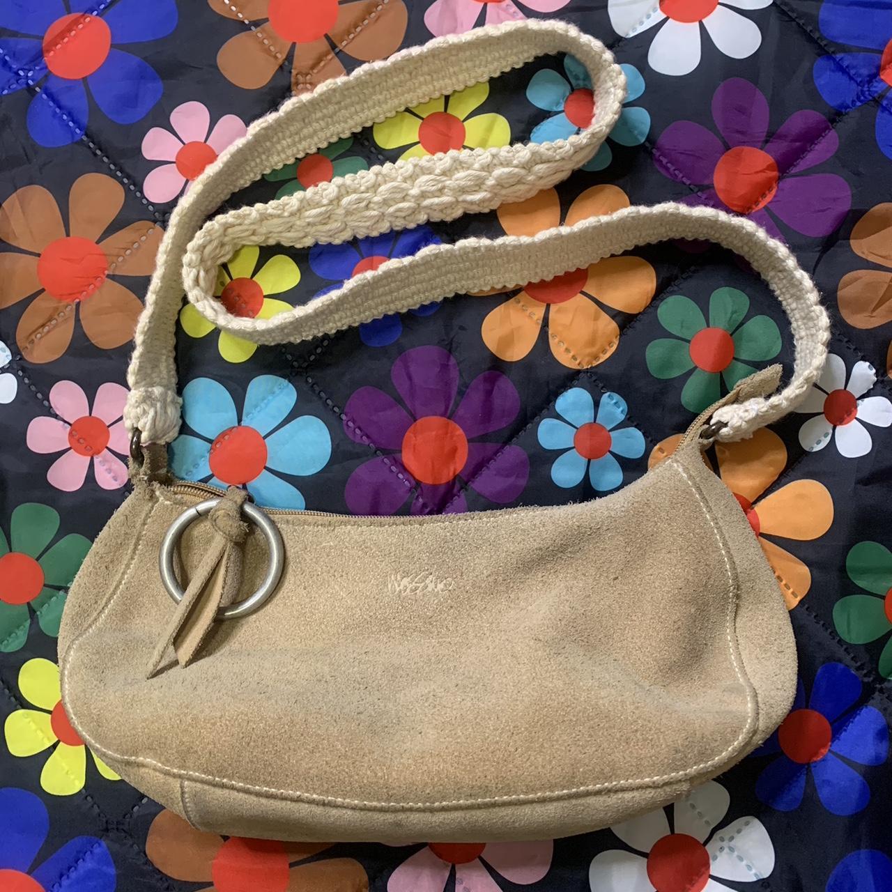 Vintage Mossimo suede beige crossbody purse Depop
