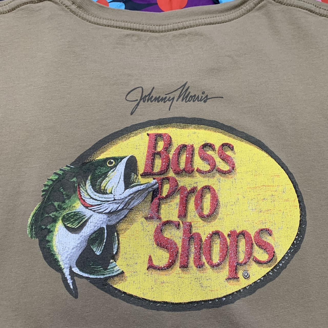 Bass Pro Shops beige Johnny Morris logo front and... - Depop