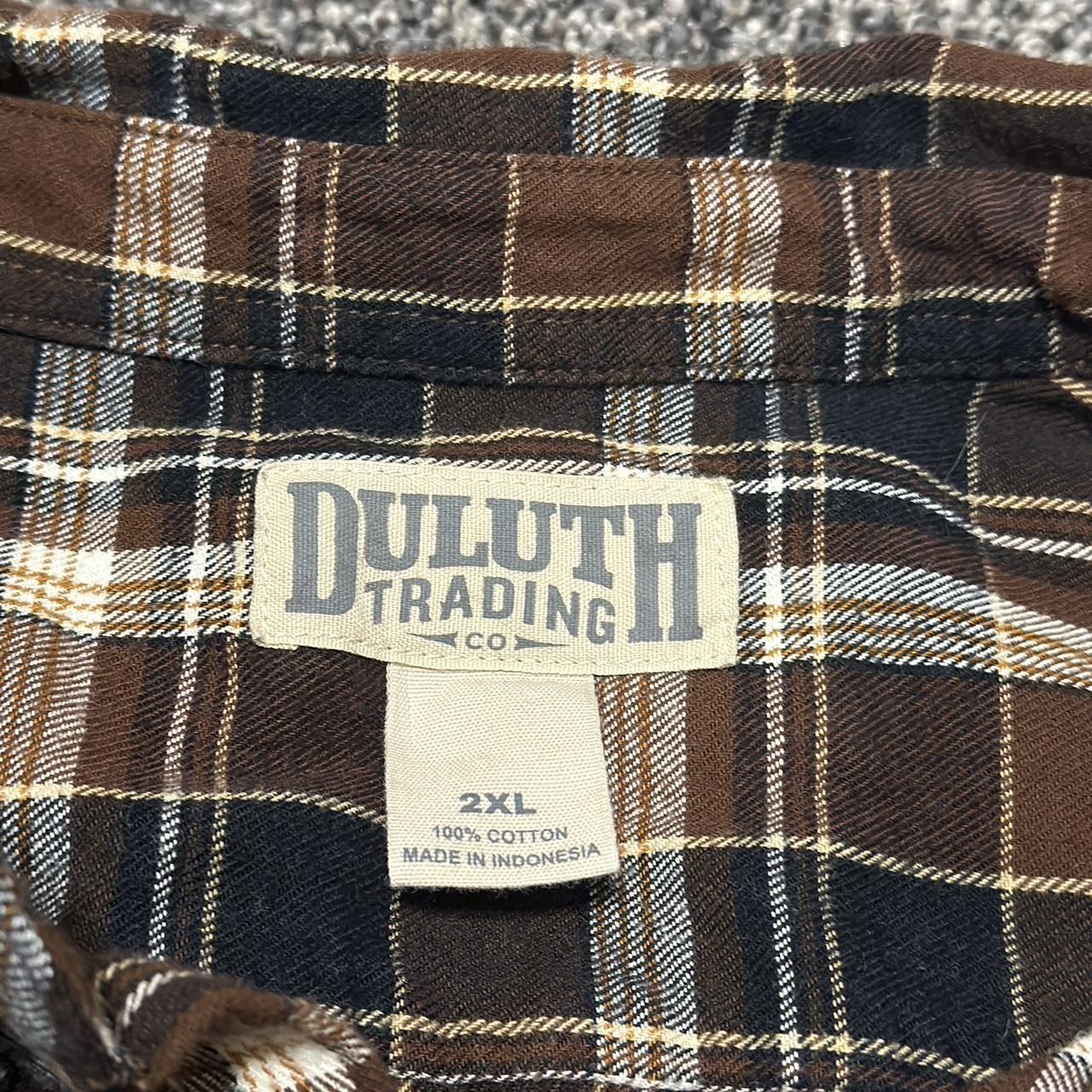 Duluth Trading Company Men's Brown and Blue Shirt (3)