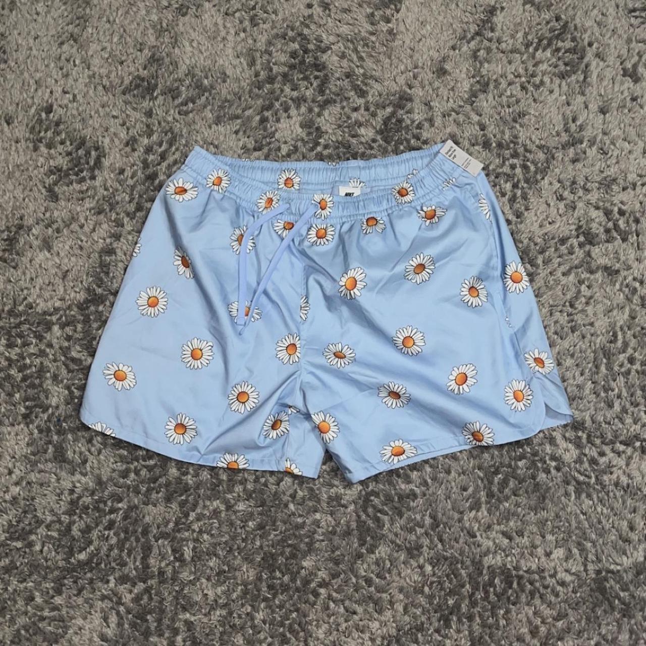 Blue flower nike shorts Size XL Brand new Depop