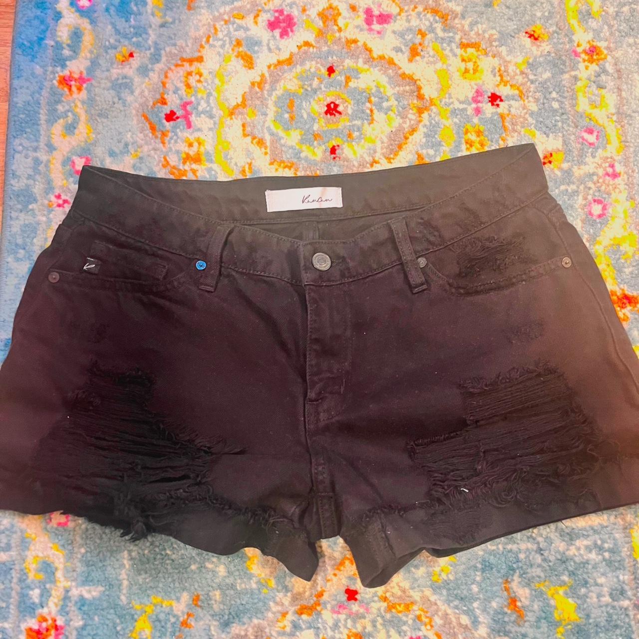 KanCan black denim ripped shorts. size medium. NWOT... Depop