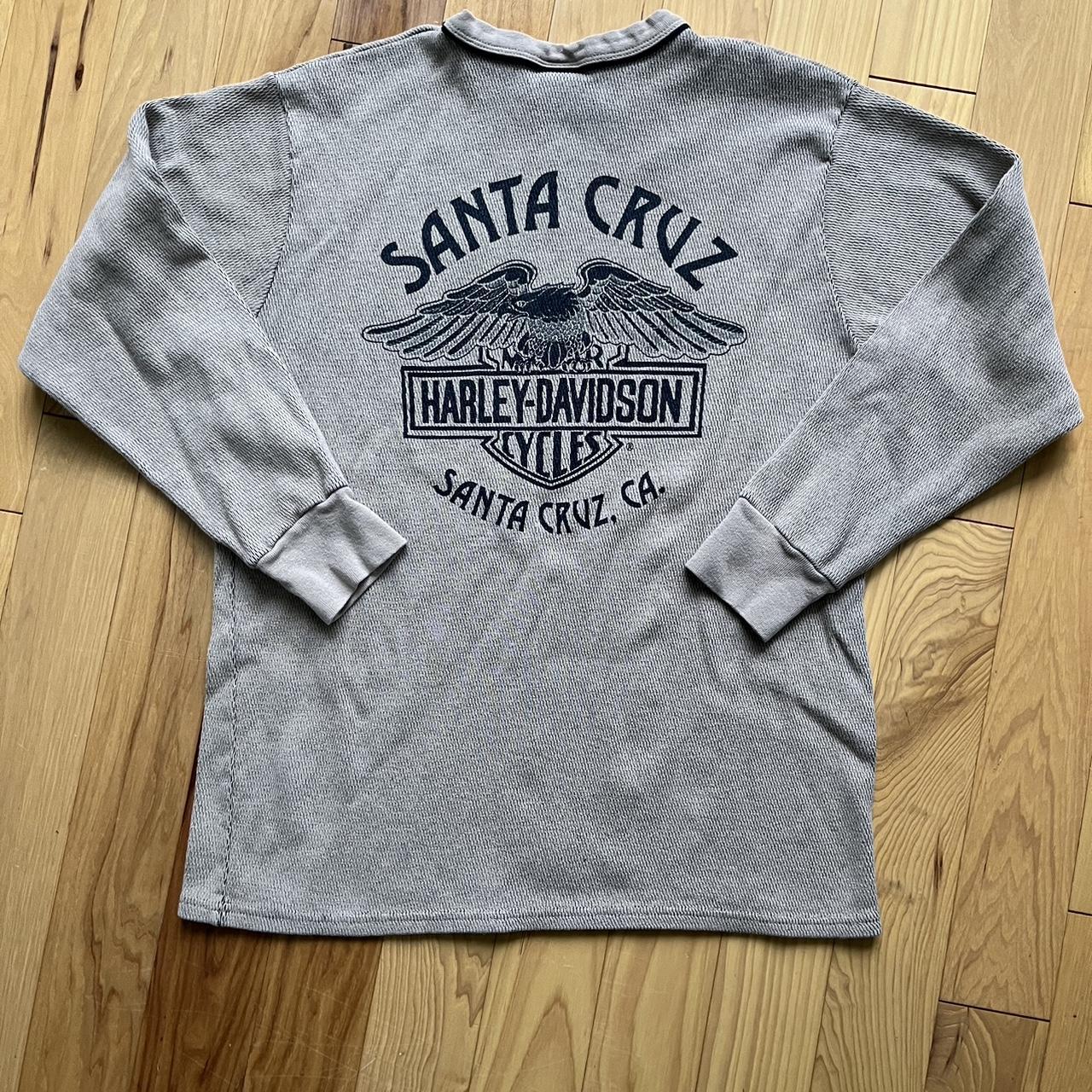 Harley Davidson Santa Cruz Thermal Crewneck Tan And Depop