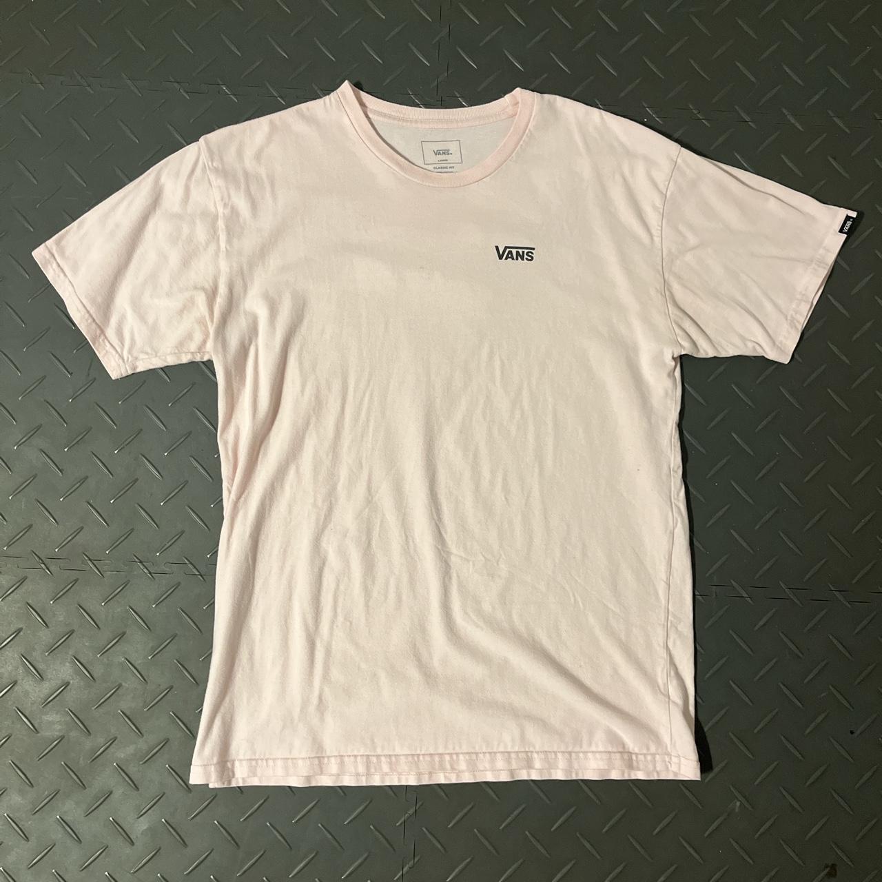 Vans Men's Pink and White T-shirt | Depop