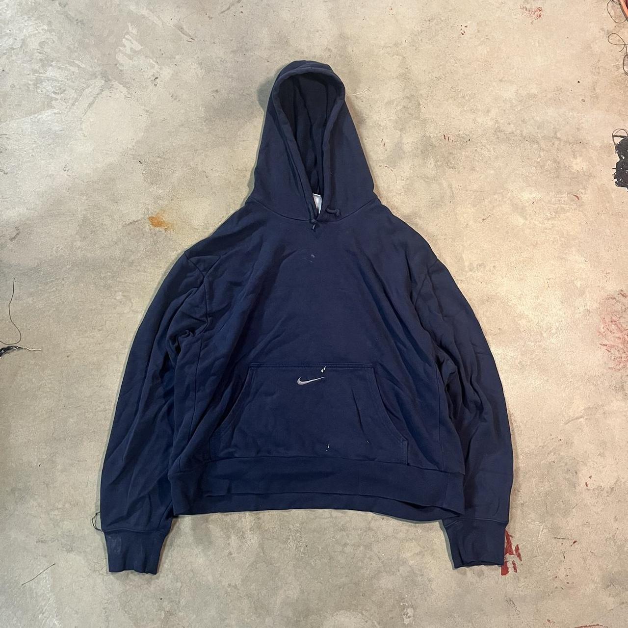 nike center swoosh hoodie blue