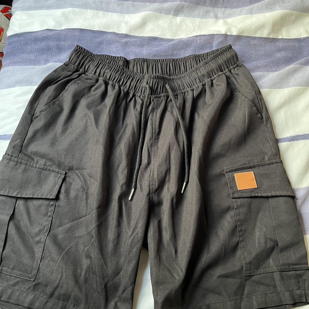 X2 SHEIN Cargo Shorts Size Small Black and Tan £15... Depop