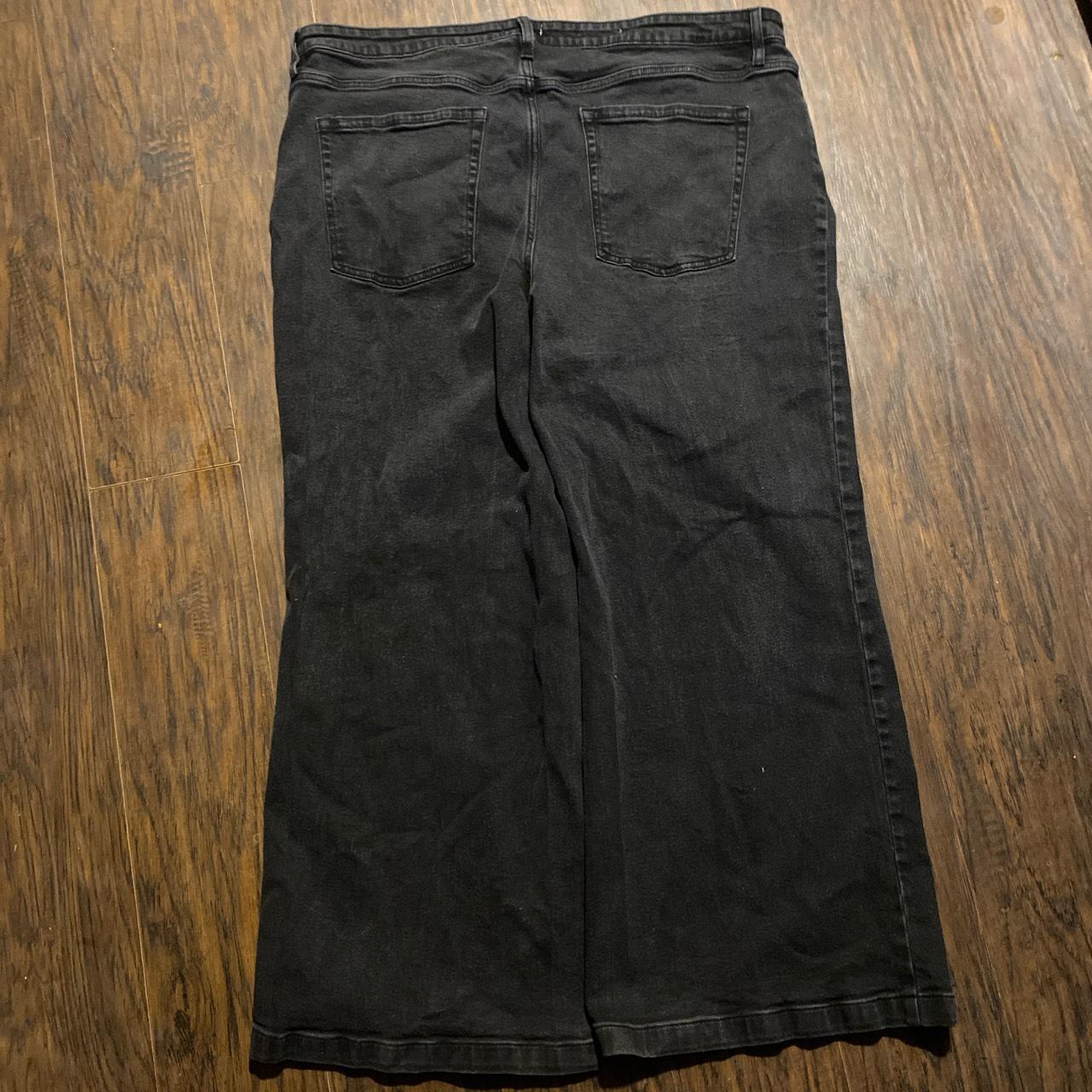 Black baggy flaired jeans idk the size or brand bc... - Depop