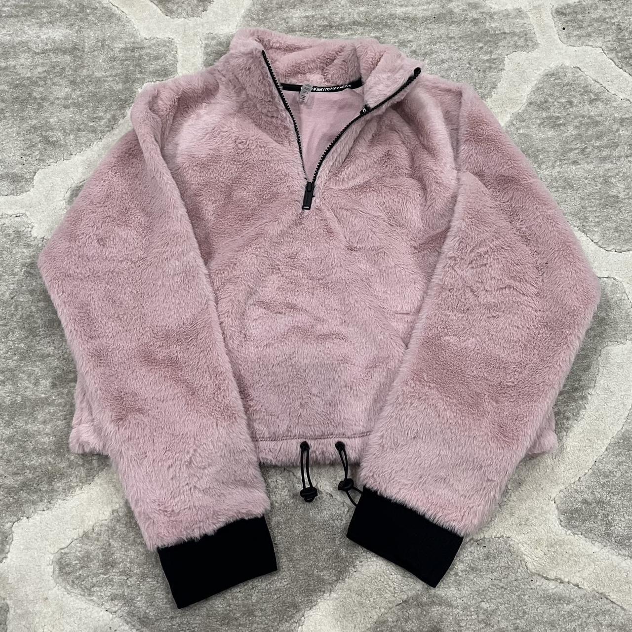 Pink fuzzy zip up hotsell