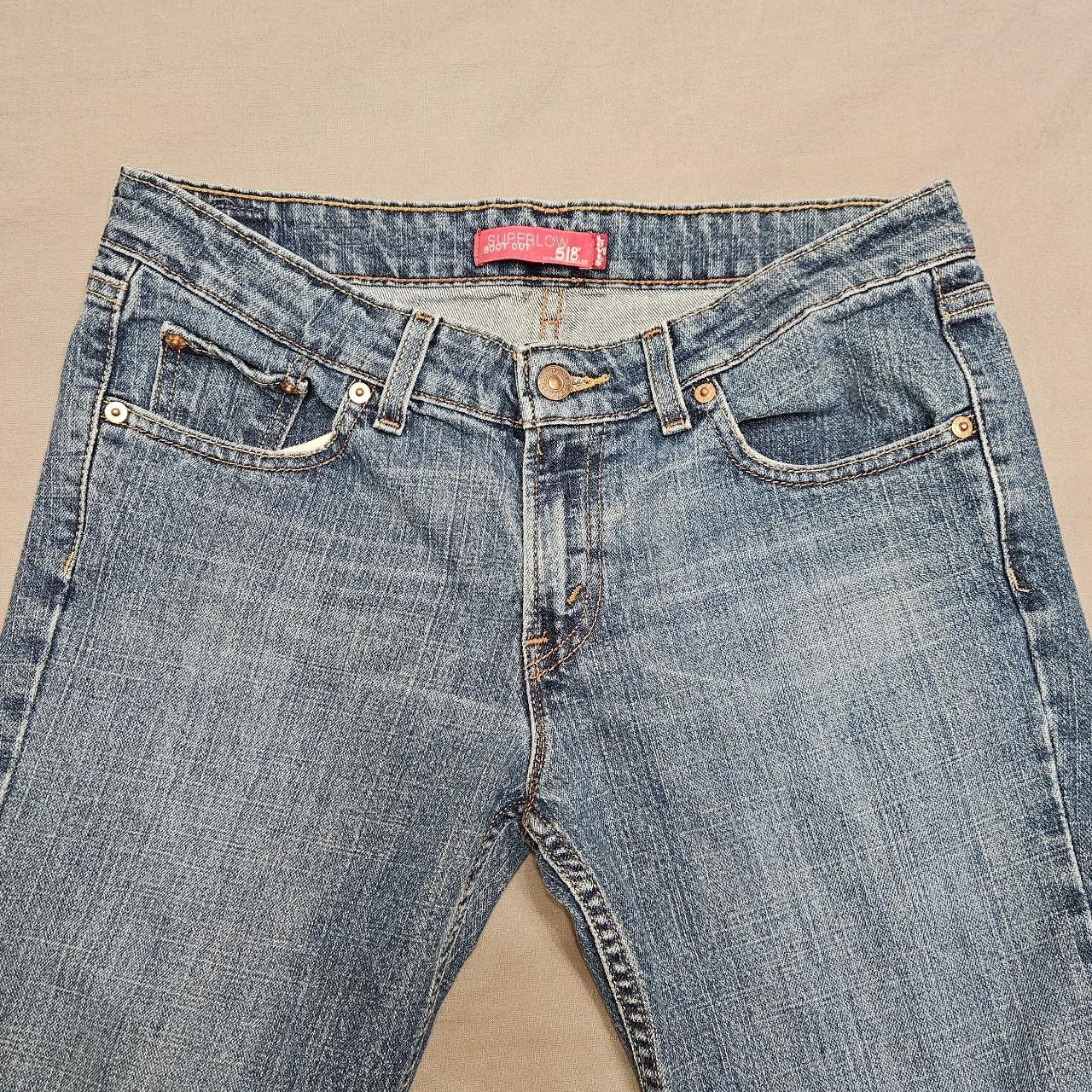 Levi's Superlow Bootcut 518 Long Blue Jeans Size: 9... - Depop