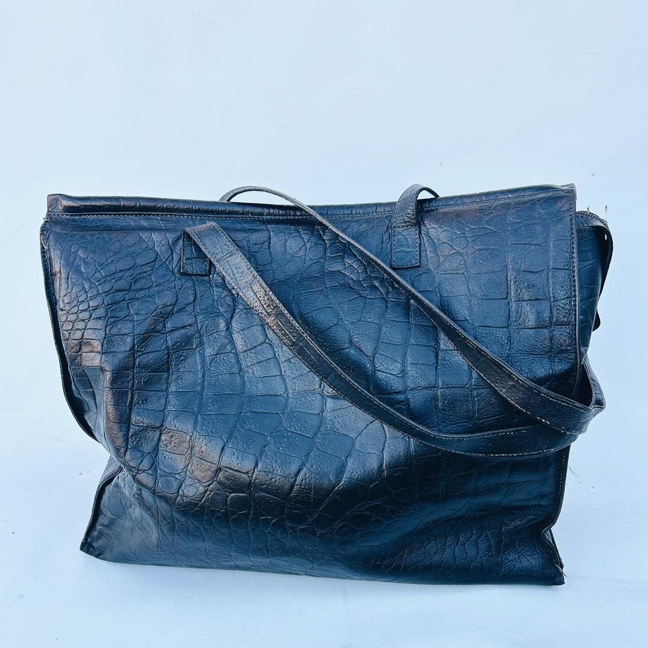 Furla Women's Shoulder bags Black/Brown – Vintage Furla Croc - Main Image