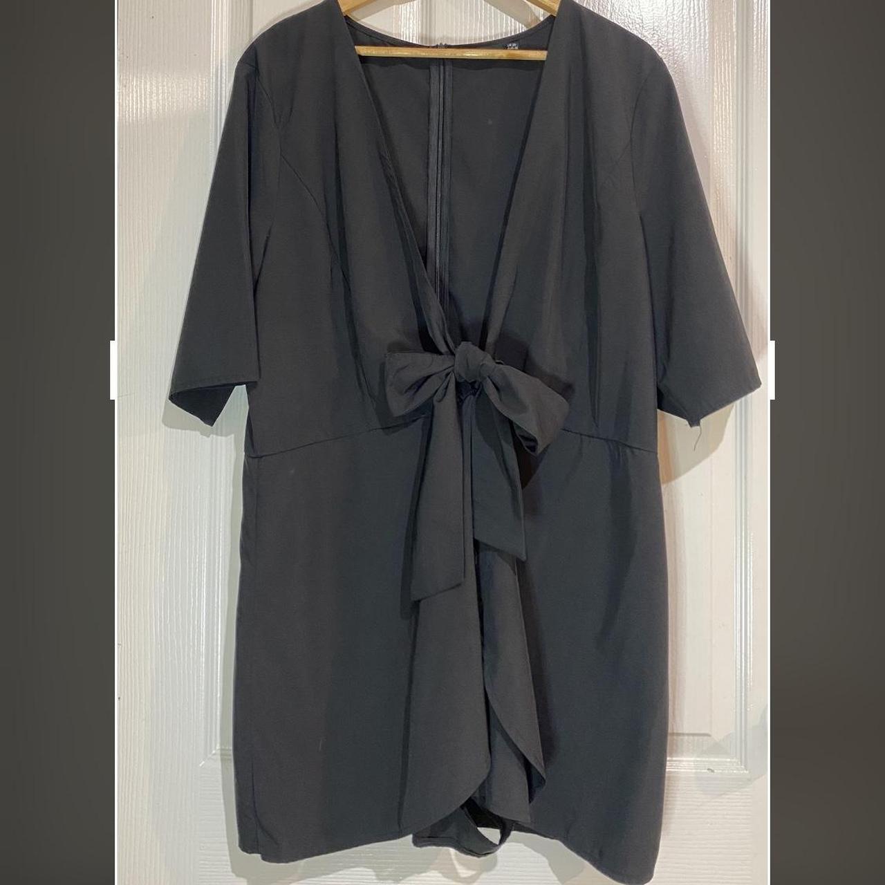BLACK PLAYSUIT DEEP V • Colour is darker in... - Depop