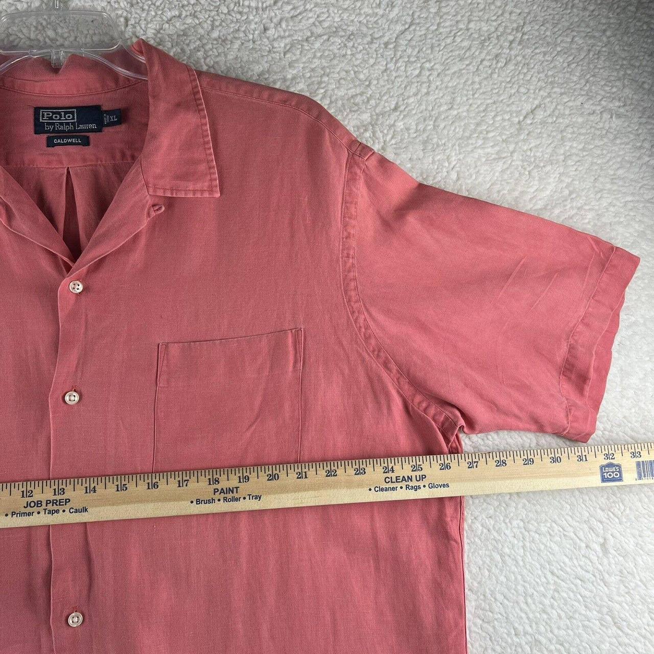 トップス 90s Polo by Ralph Lauren Caldwell pink VTG 90s POLO RALPH LAUREN Camp Caldwell Loop Collar | Depop