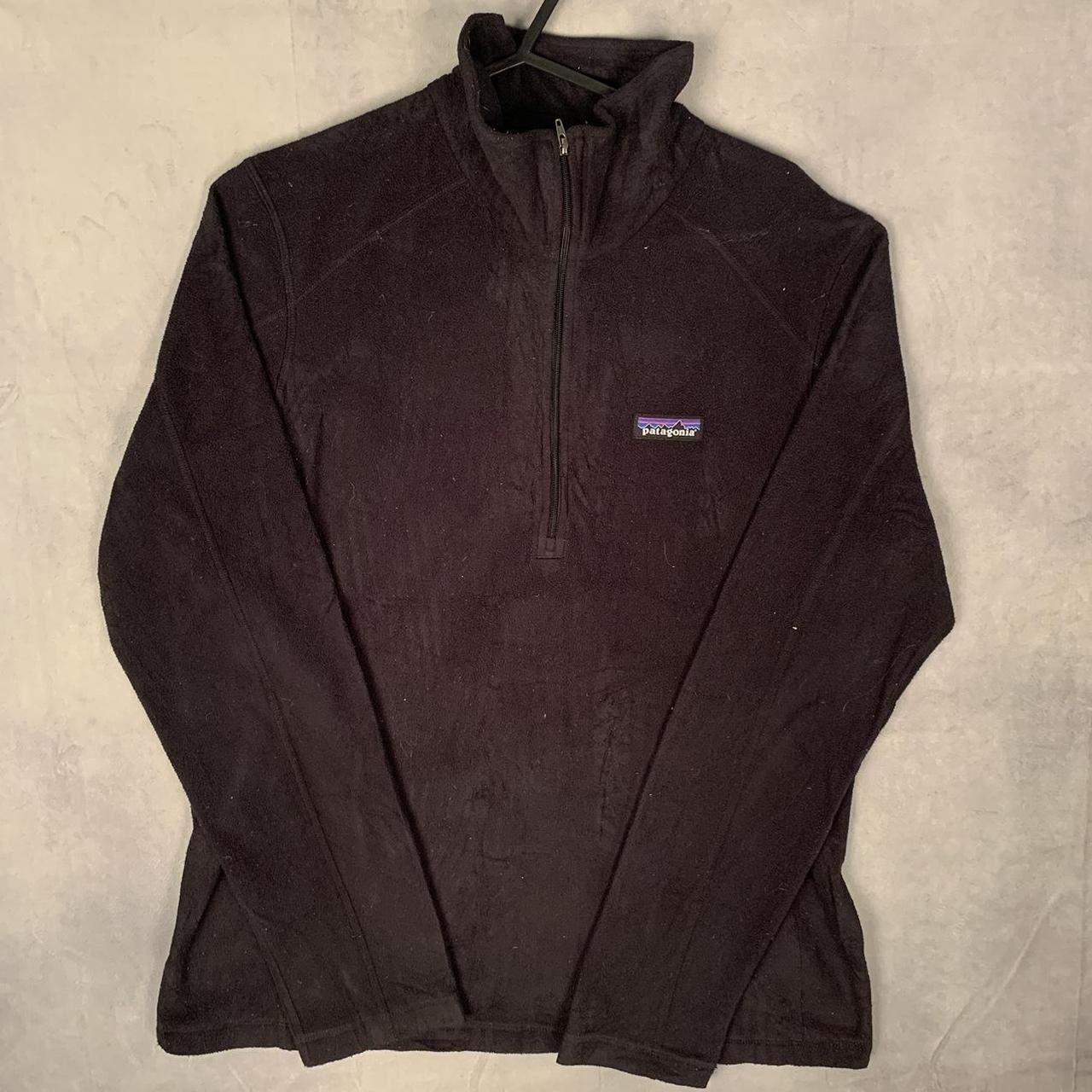 Patagonia Fleece Half Zip Fleece Black Men’s Large - Depop