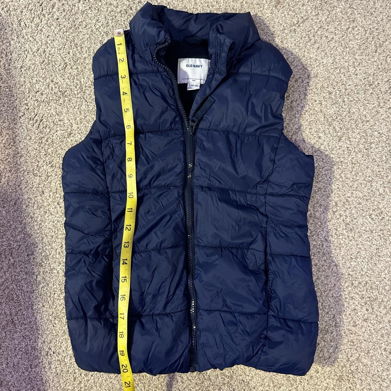 navy blue puffer vest good as new condition kids... - Depop