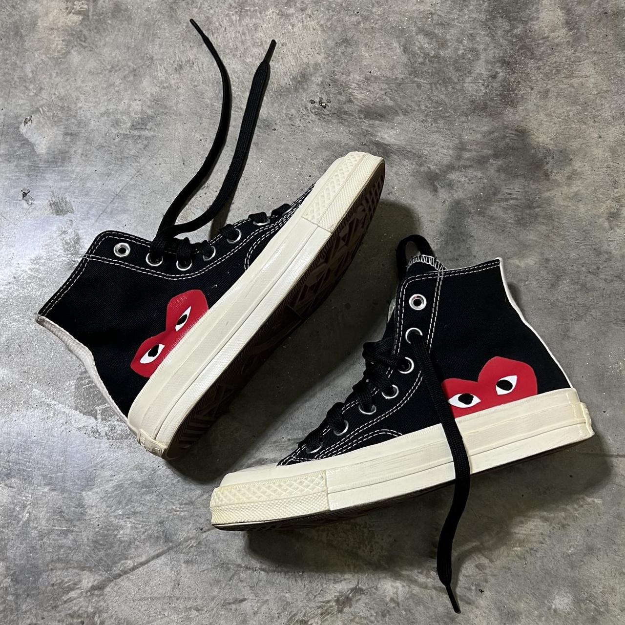 Comme des Garçons high top converse worn a few times... - Depop