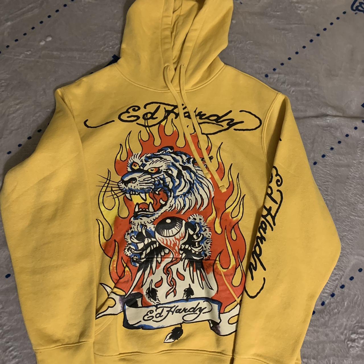 ed hardy hoodie size: medium brand new with tag... - Depop