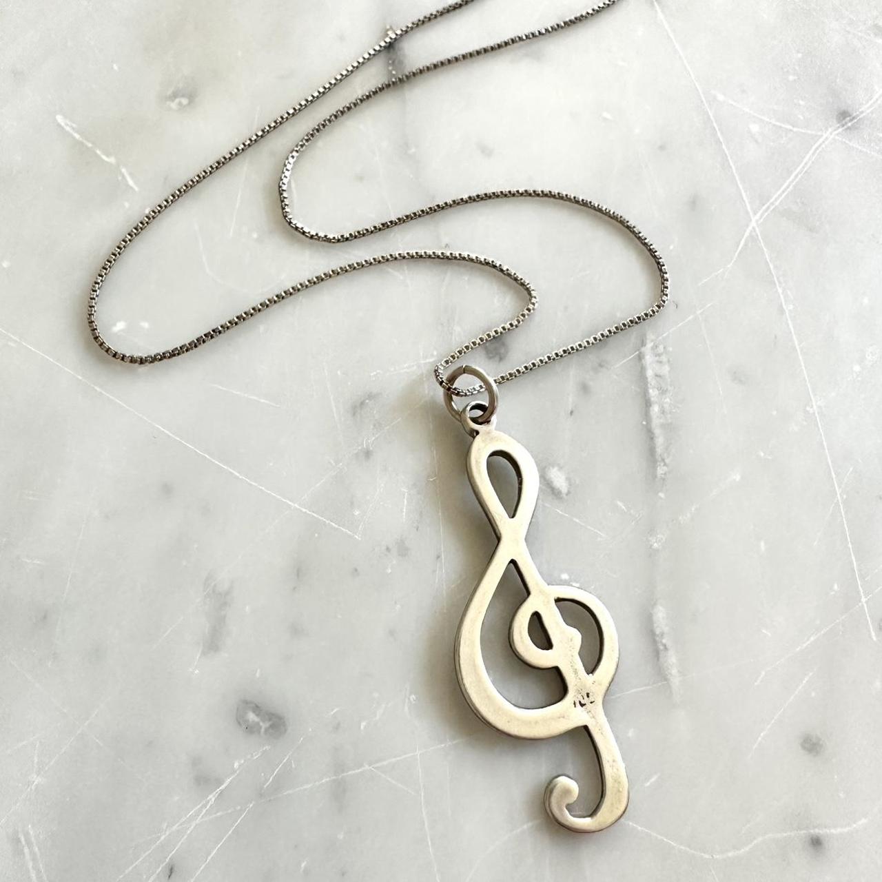 Large Music Note Necklace pendant 30