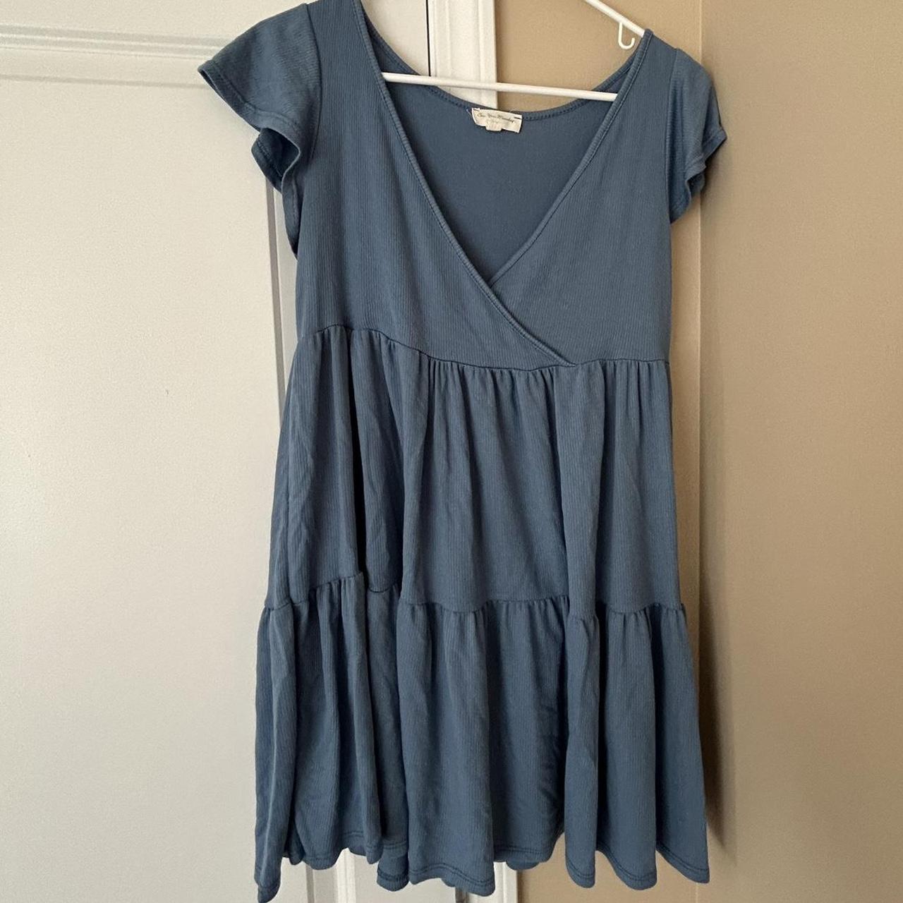 See You Monday Los Angeles V-Neck Ribbed Dress with... - Depop