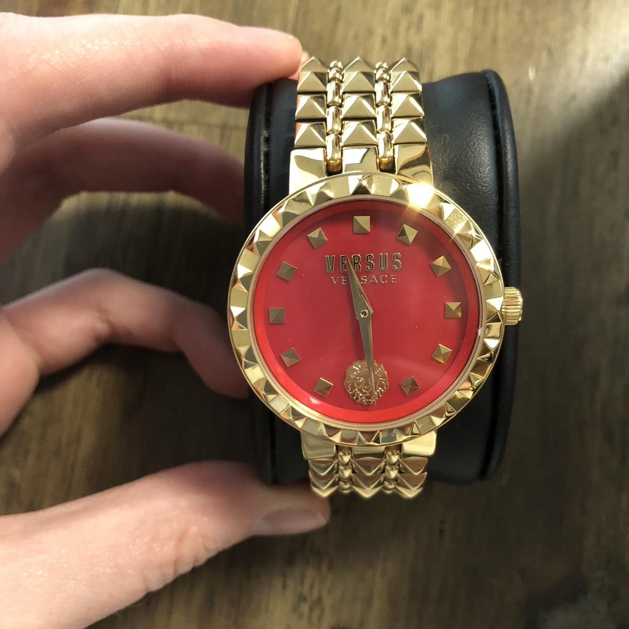 Versace red online watch