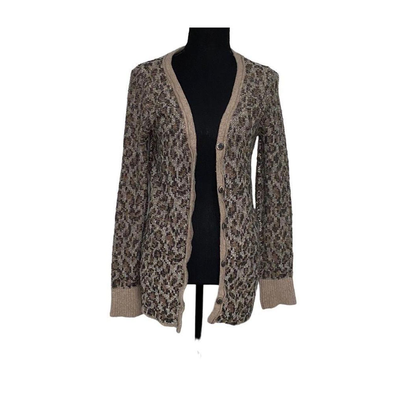 Free people hot sale leopard cardigan