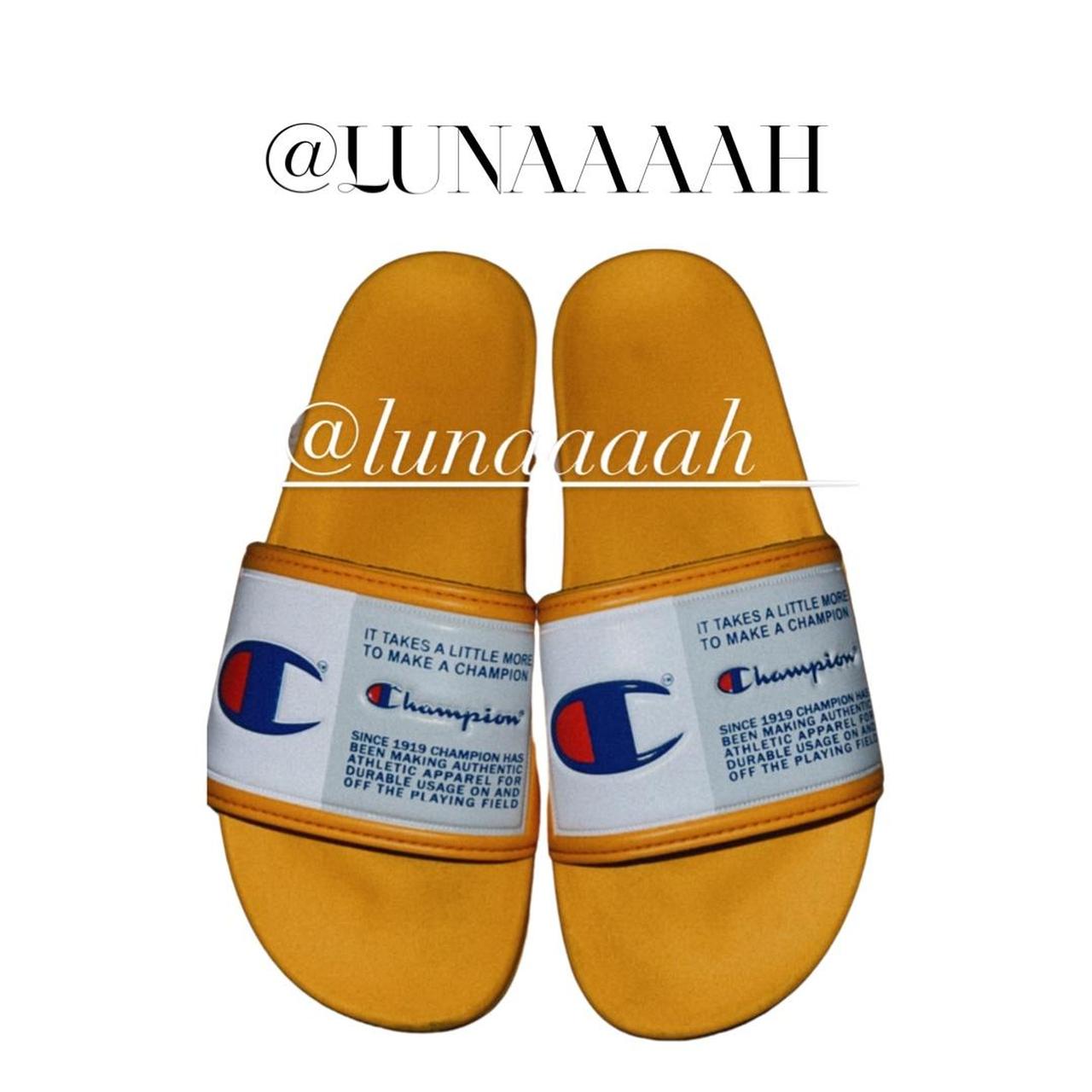 Champion store slides yellow