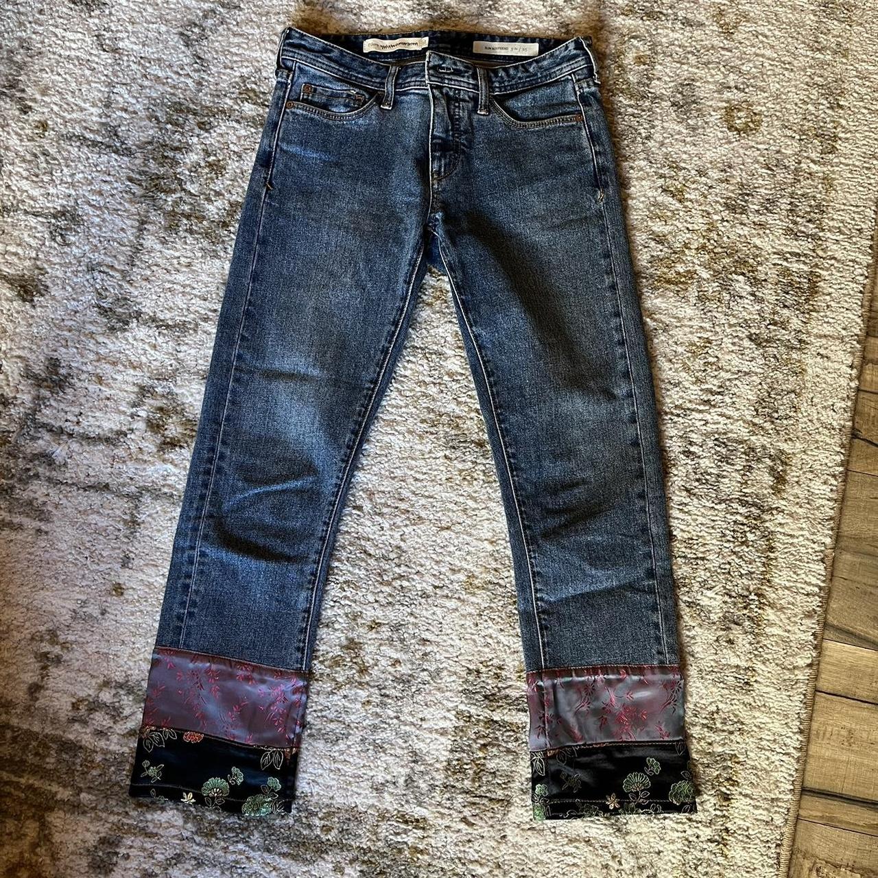 Anthropology jeans with cute scarf detail at the... - Depop