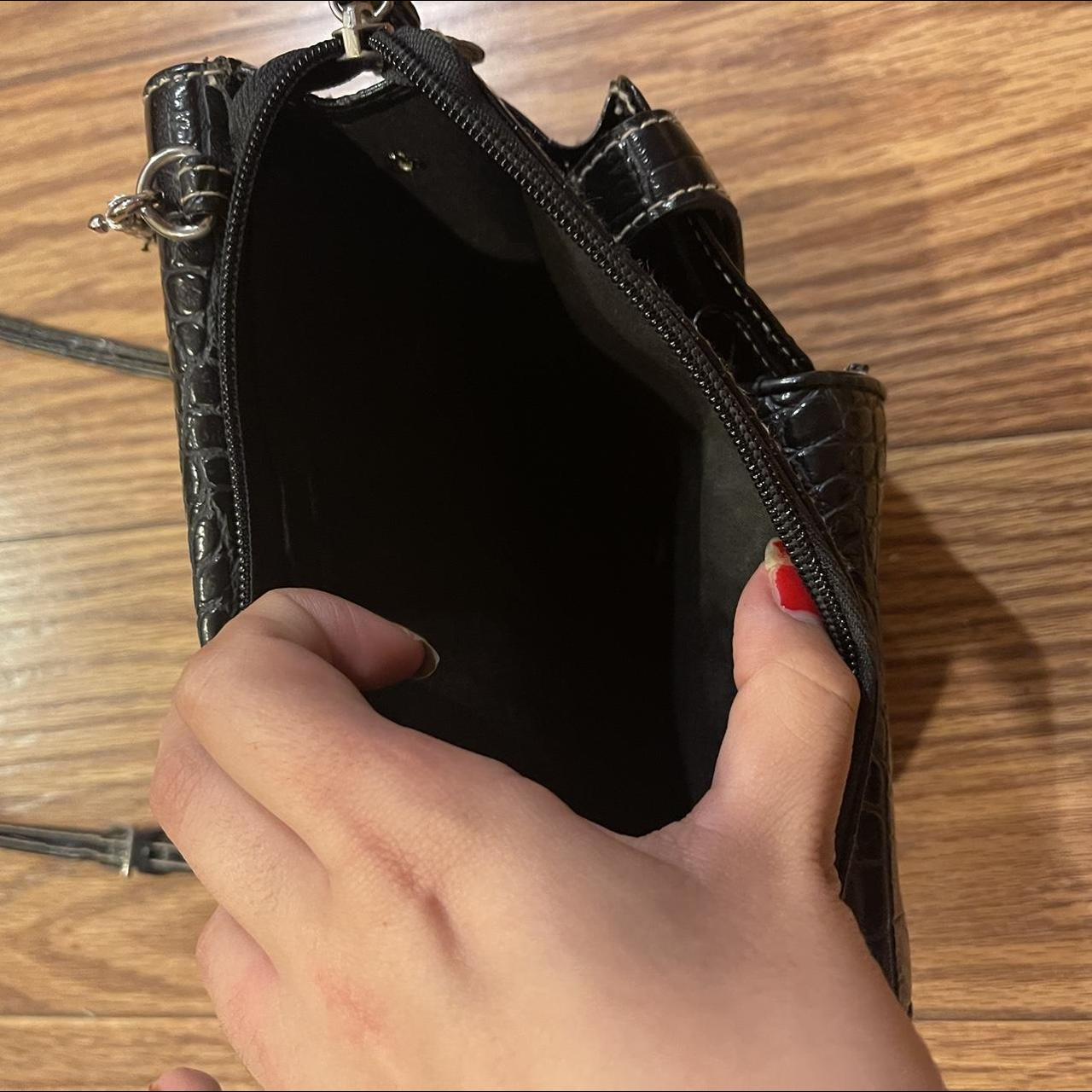 BLACK ROSETTI SHOULDER Bag Purse Large Faux Leather Preowned $7.99 -  PicClick