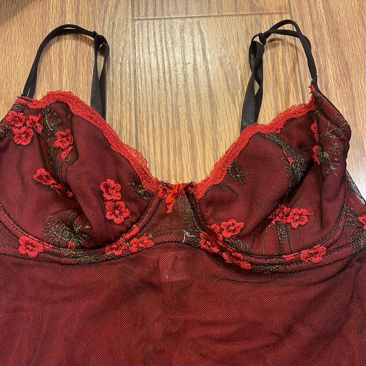 Rampage vintage red babydoll top lingerie Cute Depop