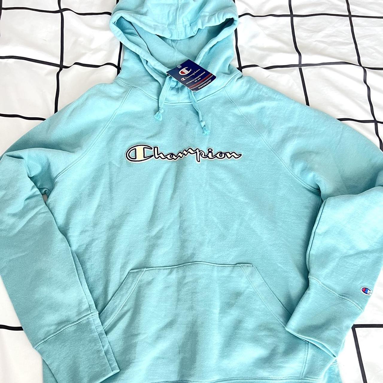 Baby blue cheap champion hoodie women's