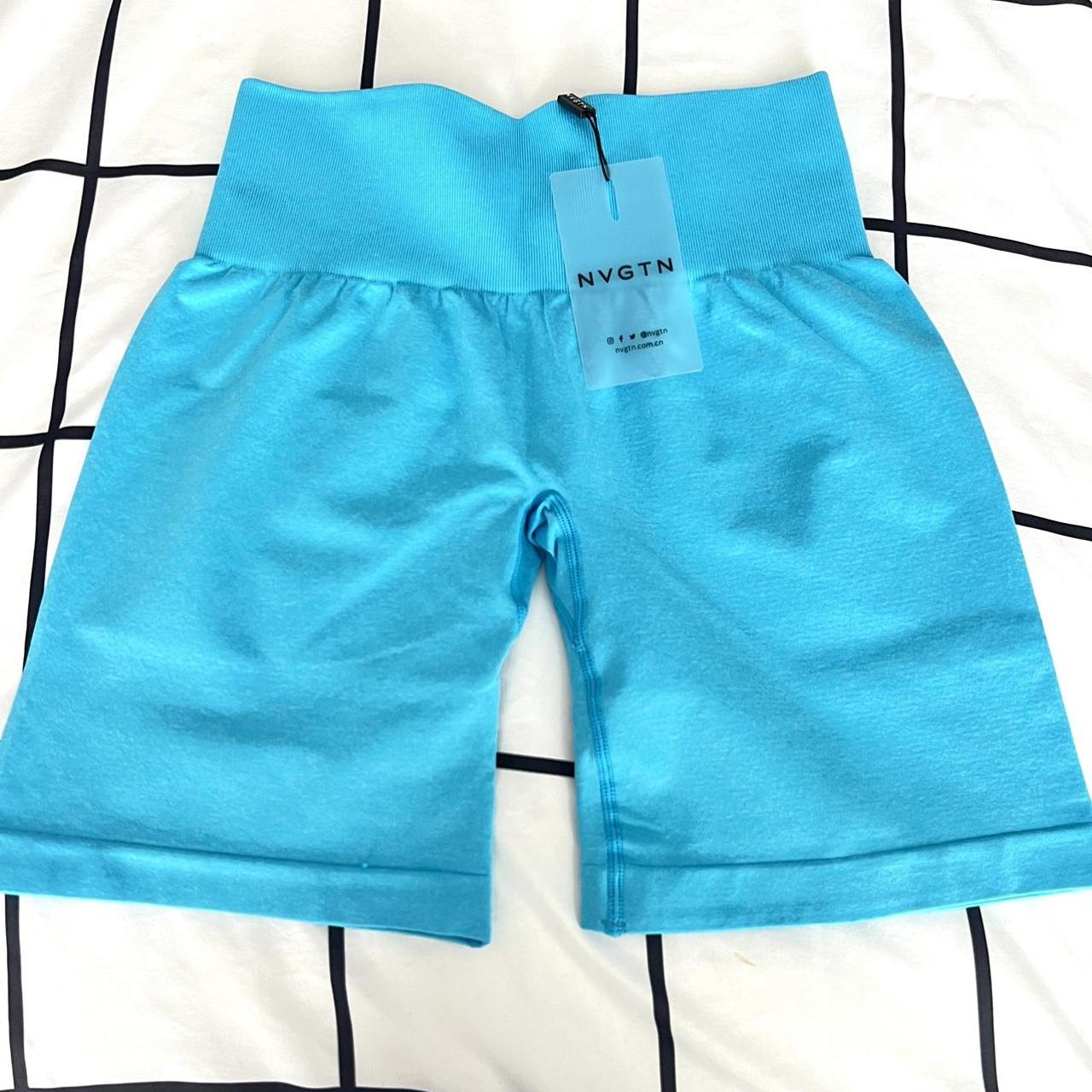 NWT NVGTN Caribbean Blue Pro Seamless Gym Shorts Depop