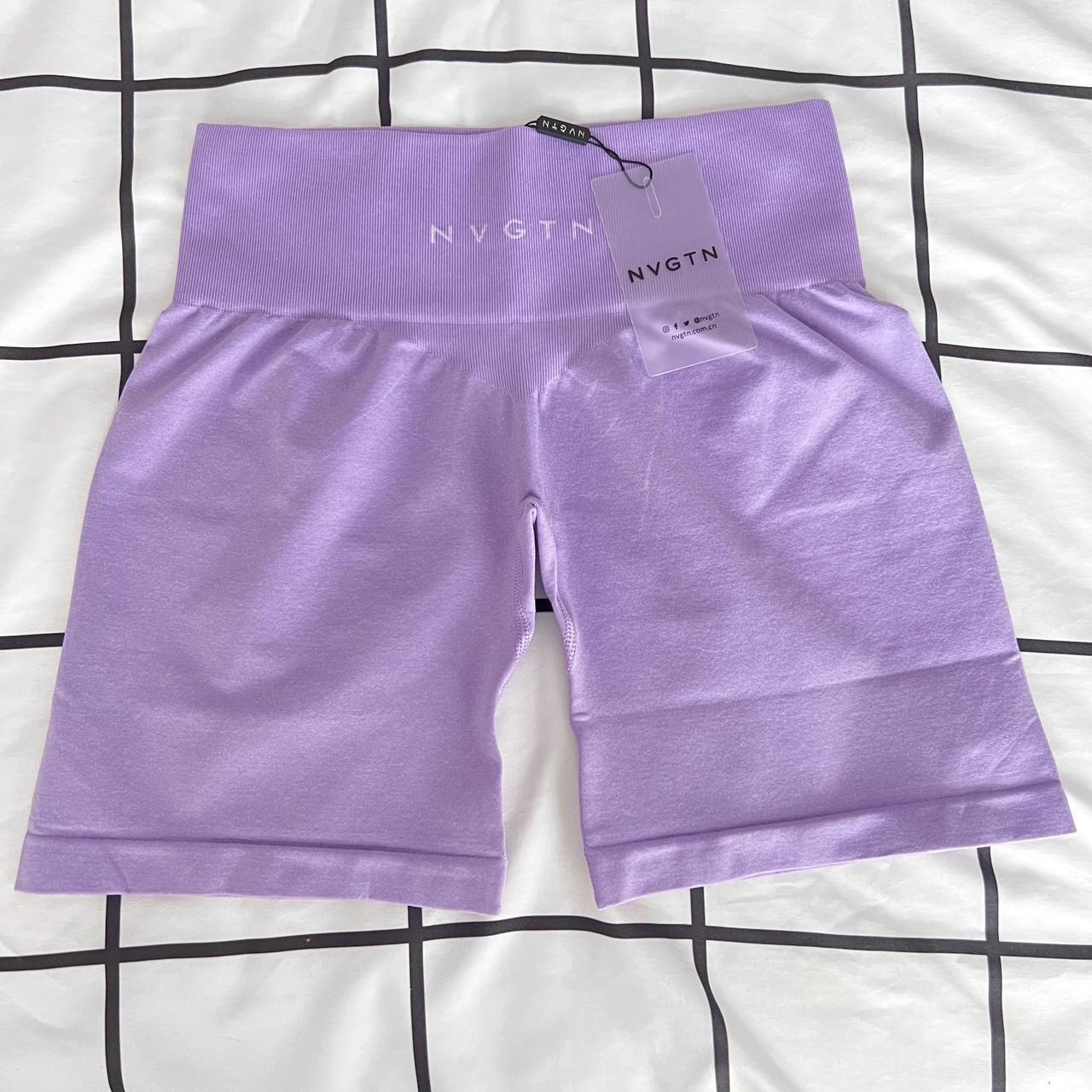 NWT NVGTN Lilac Pro Seamless Gym Shorts Size... - Depop