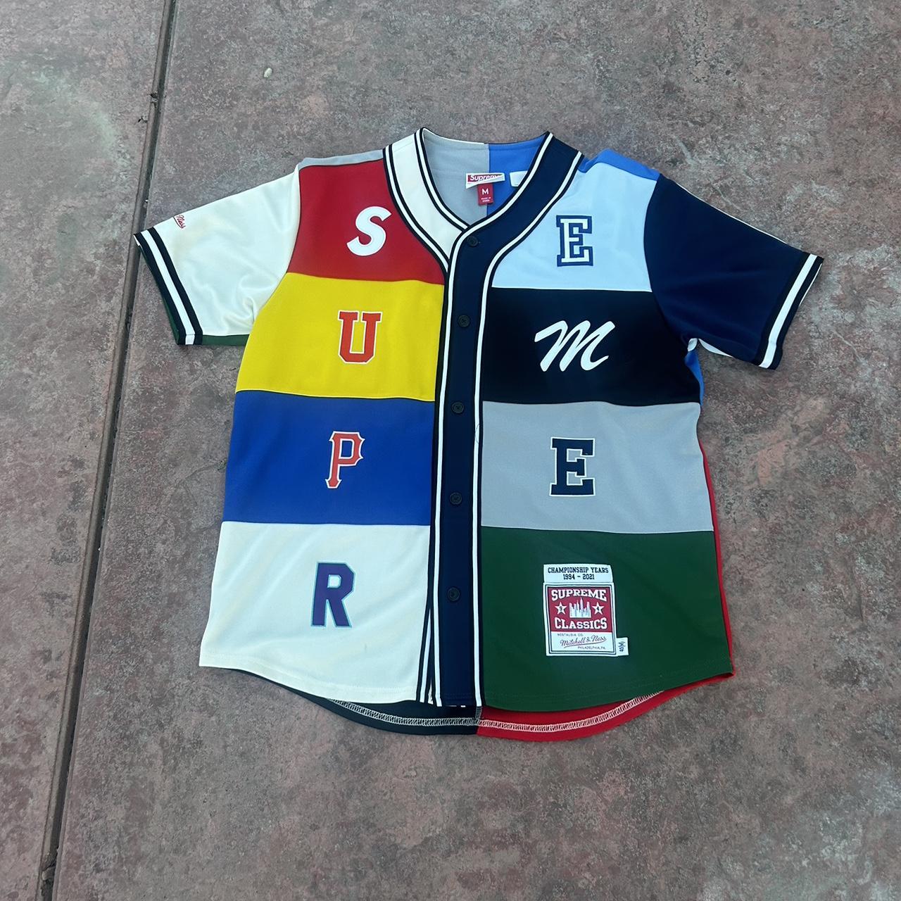 Supreme thick button-up baseball jersey. Perfect for - Depop