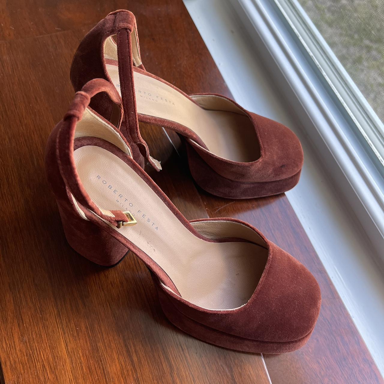 Velvet Burnt Orange Suede Pumps Mephisto Hanik Women Cork Sandals