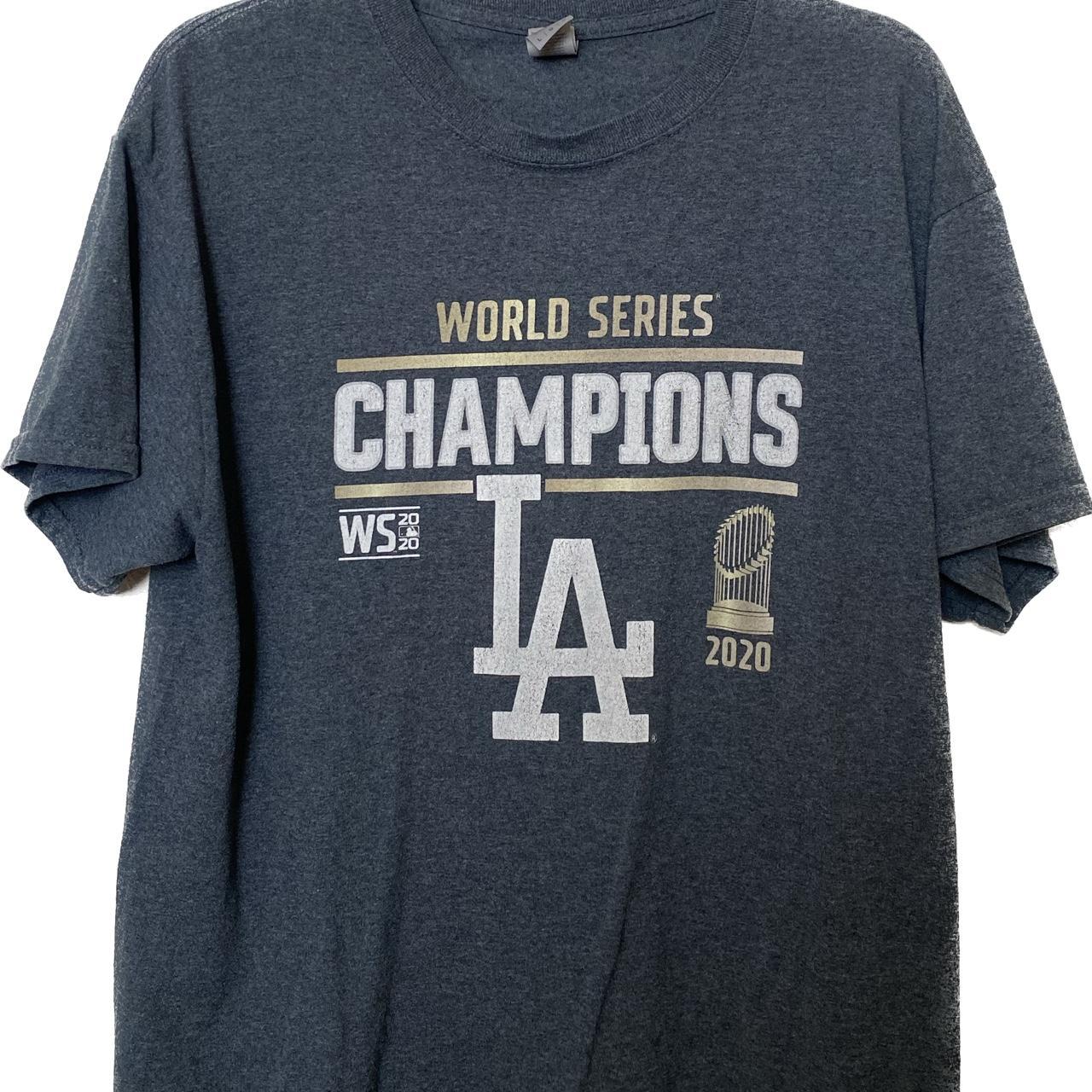 Grey La Dodgers World Series champions - Depop