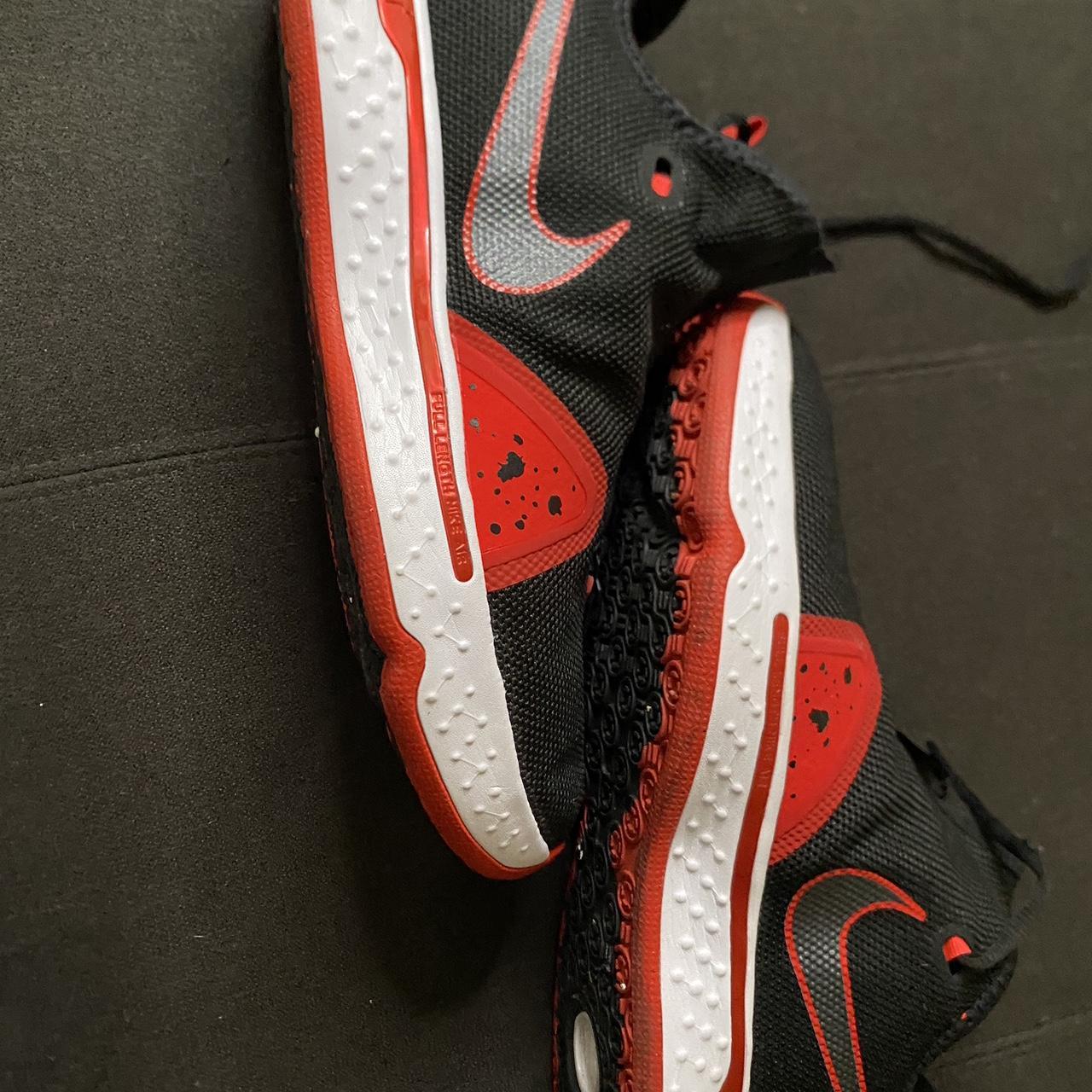 paul george shoes red and black