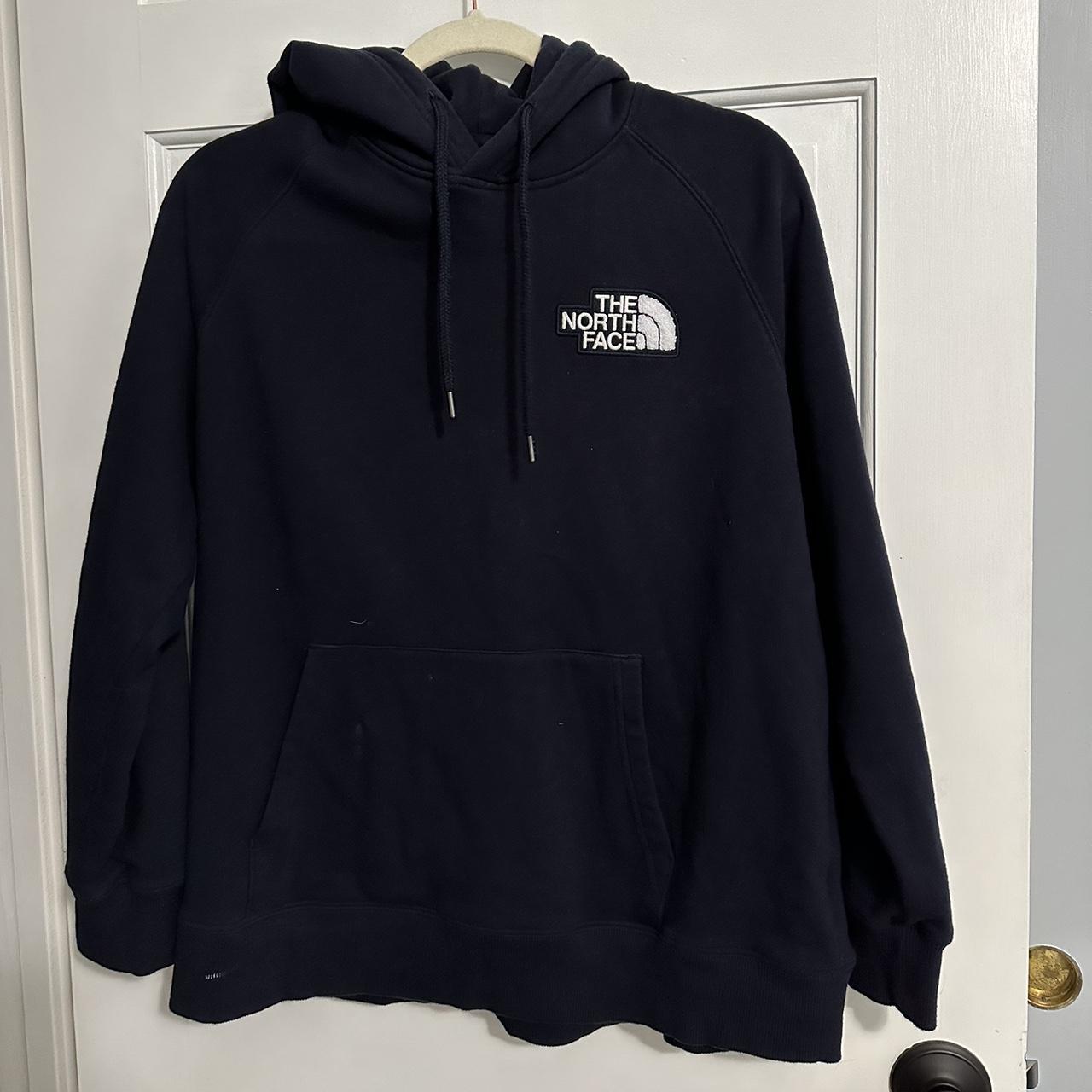 Navy blue North Face sweatshirt Could fit M-L - Depop