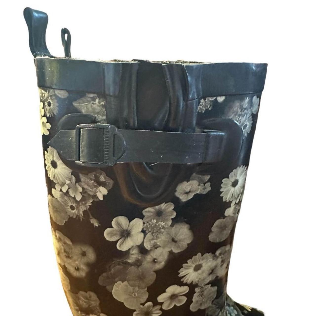 Capelli New York Rain Boots Women's 8 Black Floral | Depop