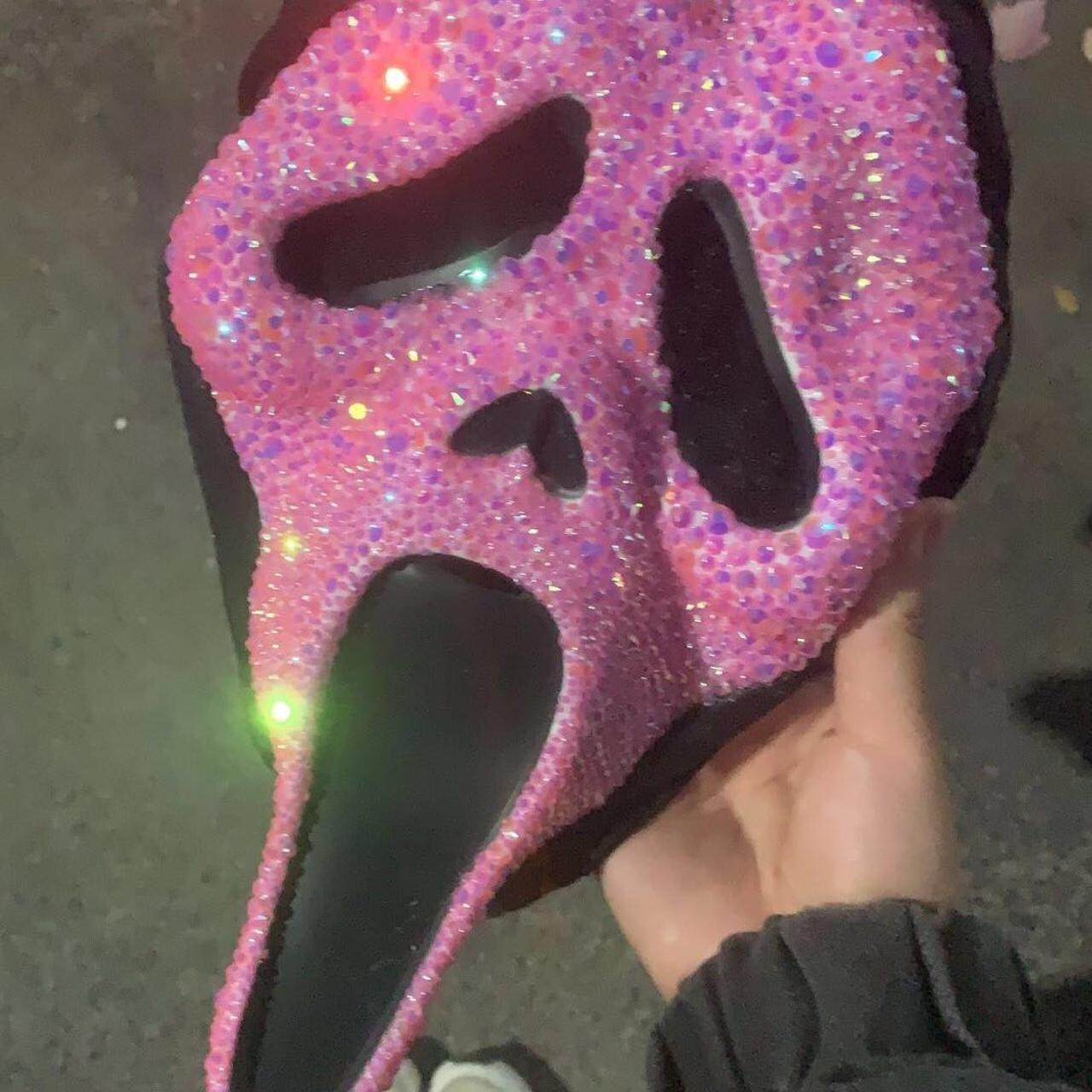 Pink Bedazzled Gem Scream Mask Perfect For Depop