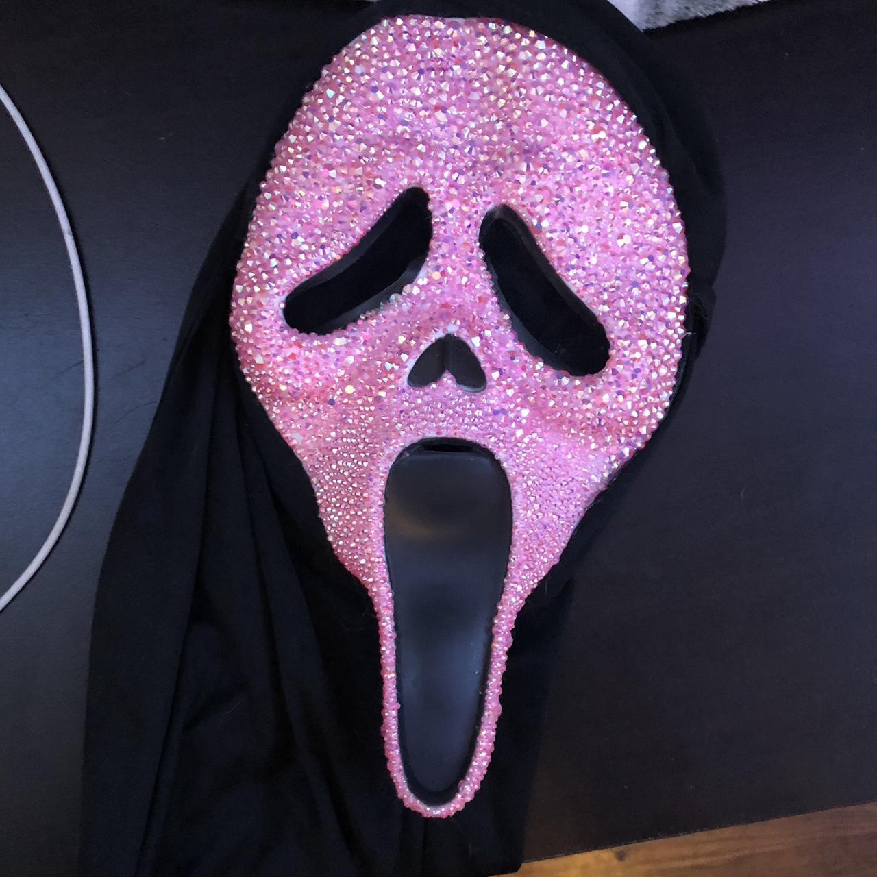 Pink Bedazzled Gem Scream Mask Perfect for... - Depop