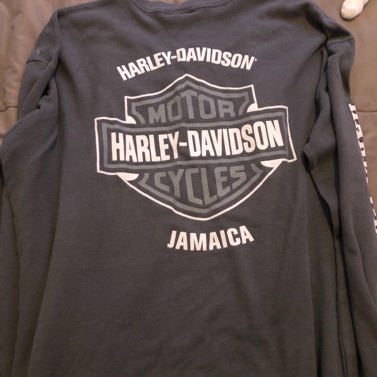 y2k vintage harley davison jamaica long sleeve... - Depop