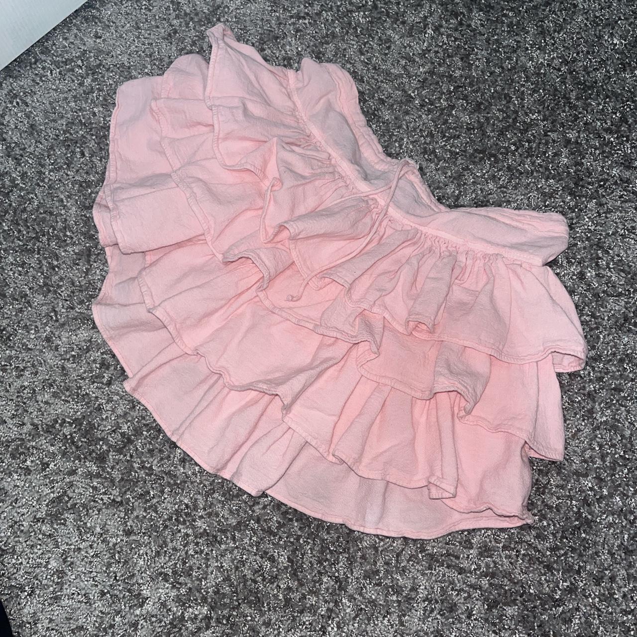 Baby Pink Ruffle Mini Skirt Tarnish On The Draw Depop