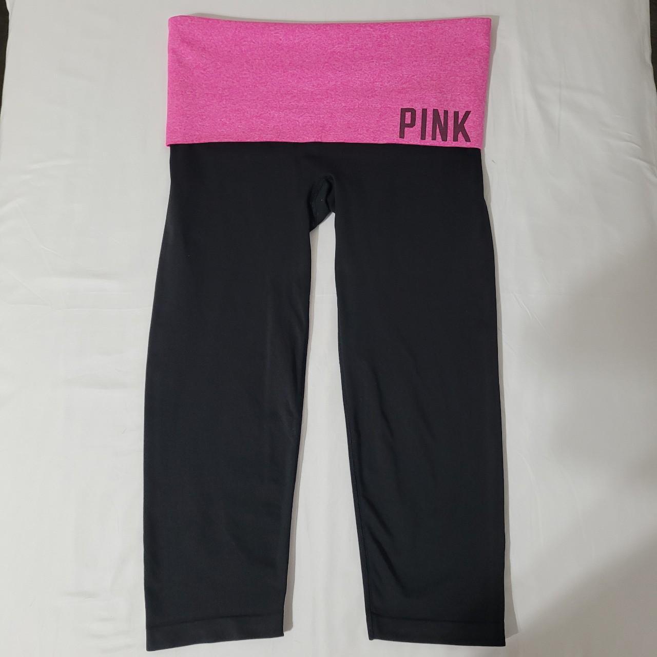 PINK VS y2k fold over leggings Size small Inseam - Depop