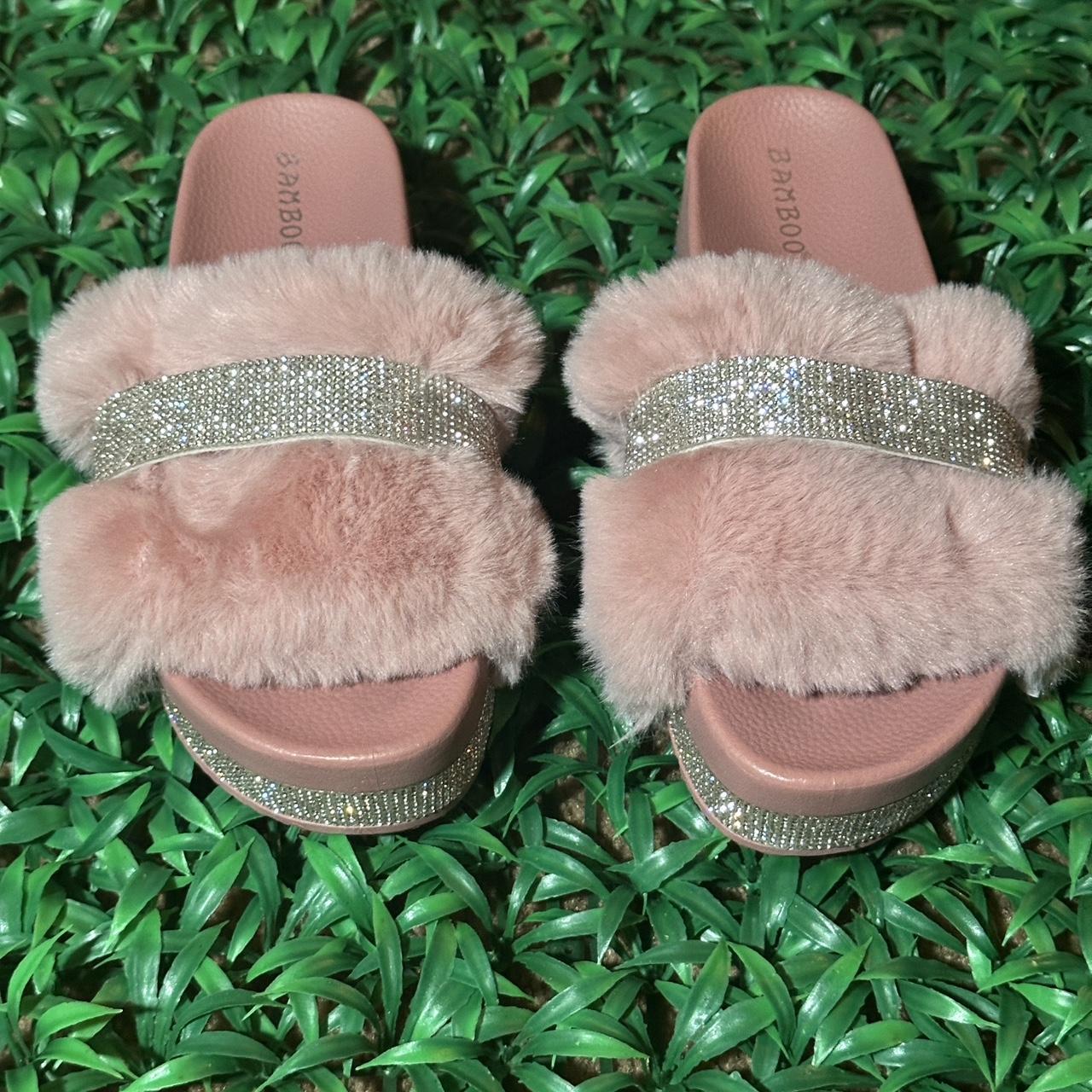 BAMBOO Fur Slides No Box Brand New Depop