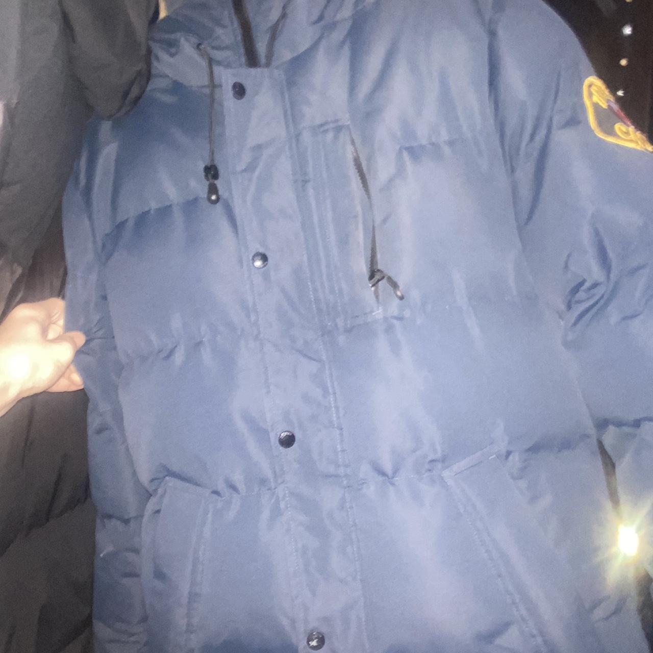 big warm zavetti canada blue / navy blue coat Depop