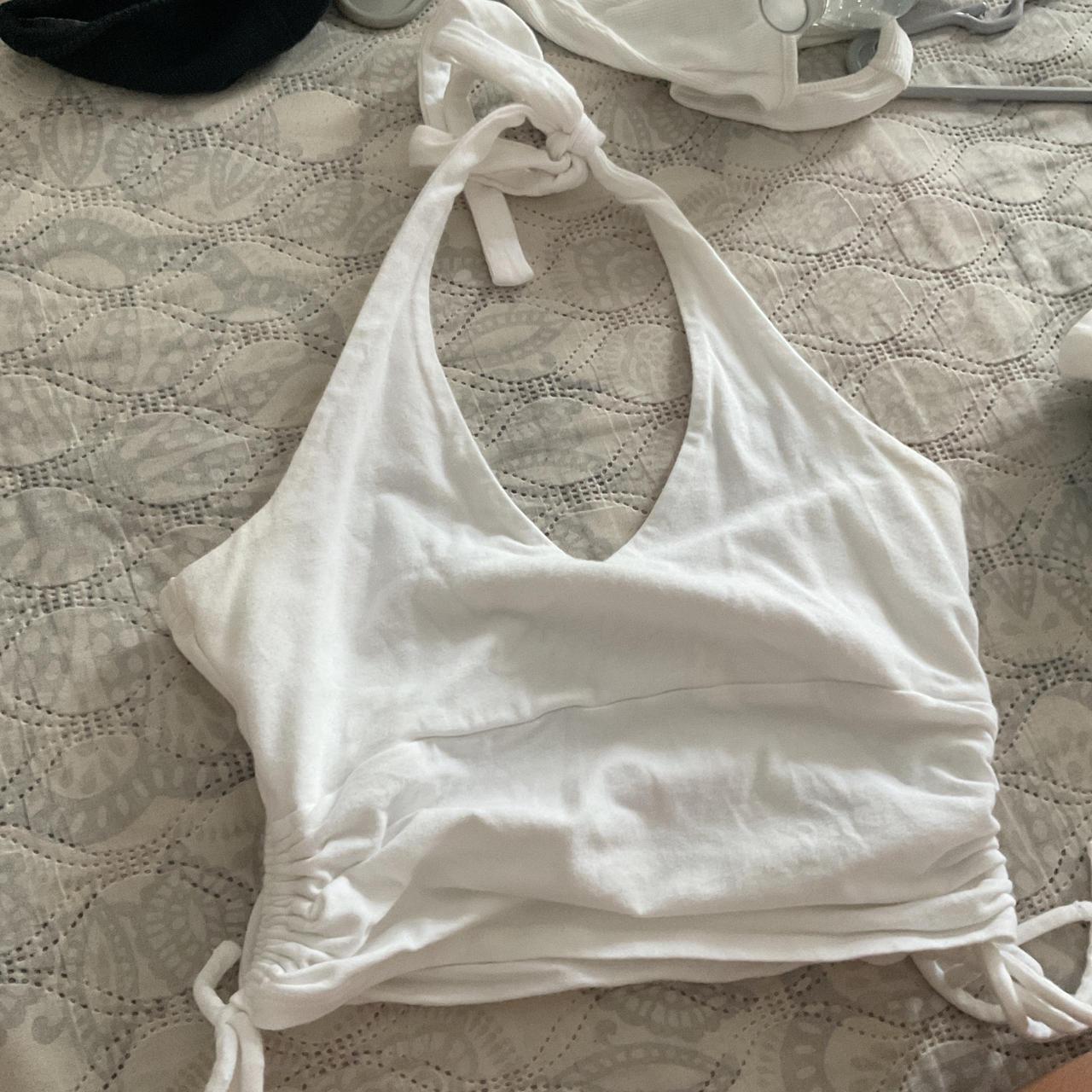 Hollister white halter top best sale