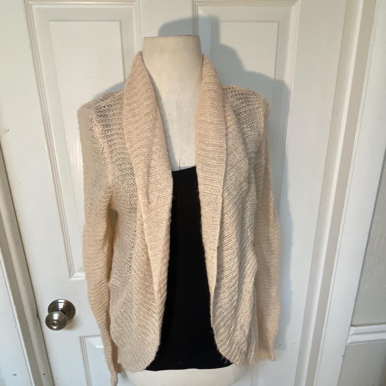 Light pink open front cardigan sweater size small... - Depop