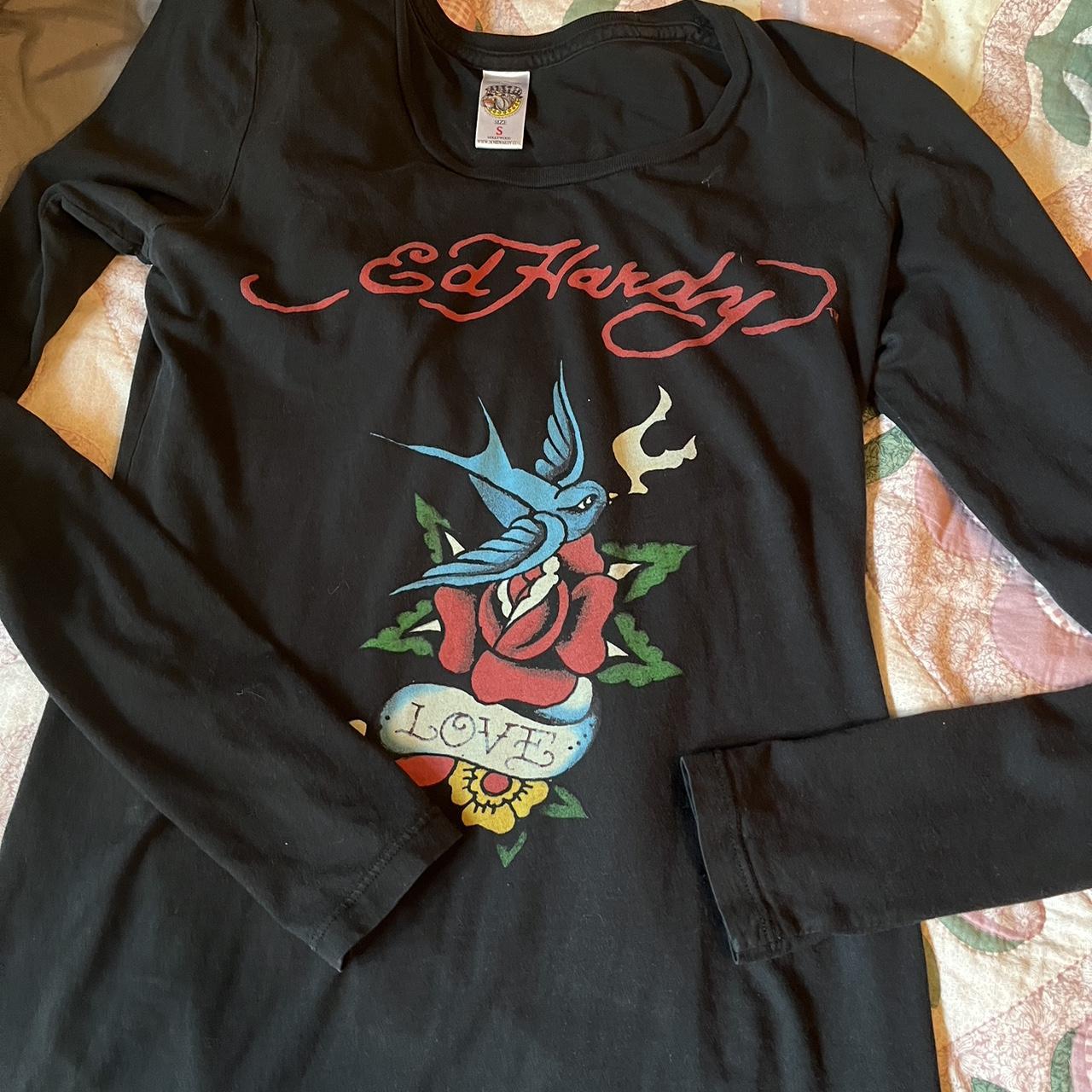 Ed Hardy Long Sleeve Tshirt Size Small - Depop